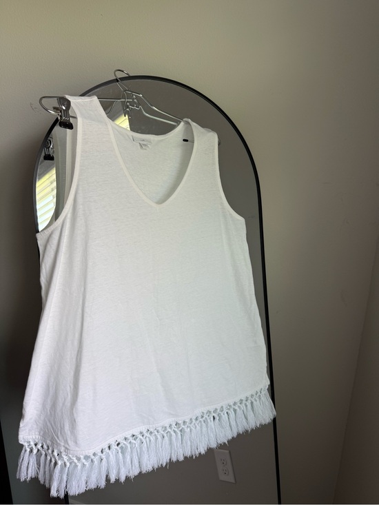 J. Jill Tops - J Jill linen cotton blend white tank Large